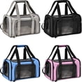 thumbnail image 3 of Bolsa de transporte portátil para mascotas, mochila plegable para cachorros y gatitos, bolsa de transporte transpirable aprobada por la aerolínea para perros pequeños y gatos, 3 of 4