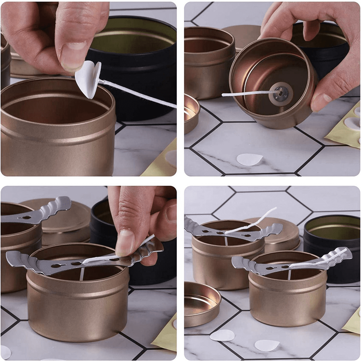 96 Pack Candle Tin Cans with Lids, 4 Oz, Metal Candle Jars for DIY Candle Making, Arts & Crafts, Favors and Gifts