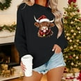 thumbnail image 1 of Ounisa Womens Valentines Sweatshirt Ox Graphic Print Pullover Casual Long Sleeve Valentine's Blouse Top, 1 of 6