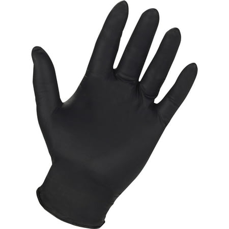 Genuine Joe, GJO15375, Pwdr Free 6 mil Industl Nitrile Gloves, 100 / Box, Black