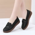 thumbnail image 1 of LSLJS Women's Versatile Flat Shoes Soft Bottom Large Size Casual Solid Color Shoes Leather Shoes, Flats Shoes, 1 of 3