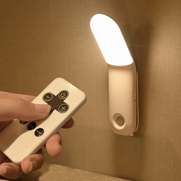 Lisbinx Veilleuse DEL Magnétique Réglable, 3 Modes de Couleur, Luminosité Réglable, Lampe de Bureau Rechargeable pour Chambre, Couloir, Garde-Robe, Lumières d'Escalier