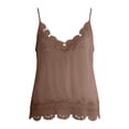 thumbnail image 4 of WEIGFI Women'S Vest Sleeveless Elegant Lace Trim Y2K V-Neck Solid Color Summer Casual Wear Comfort Stylish Street Tops,Coffee,One Size, 4 of 4