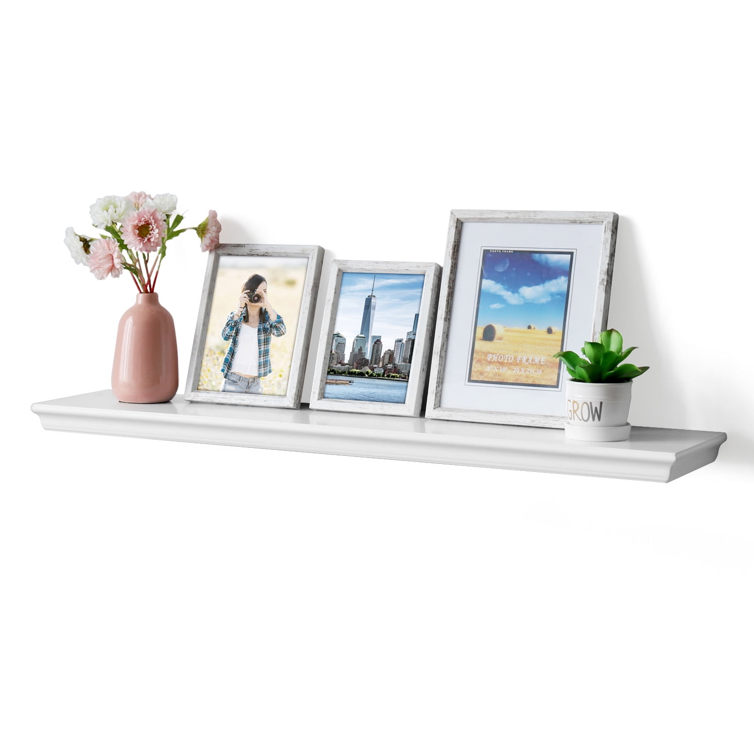 WELLAND 48" Dover Floating Wall Shelf, White