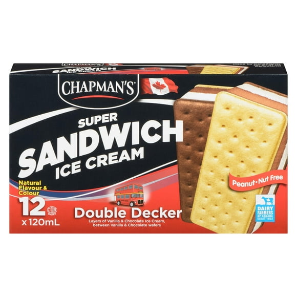 Chapman's Super Sandwich Double Decker Ice Cream, 12 x 120mL