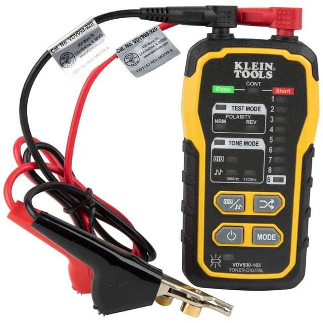 Probador de cables de continuidad con generador de tonos digital Wire Tracer Klein Tools VDV500-163 para Ethernet, teléfono, altavoz, cable coaxial y cables de datos RJ45, RJ11, RJ12