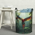 thumbnail image 5 of Laundry Basket, Flying Parrots In Jungle Laundry Hamper Waterproof Laundry Bag Clothes Hamper Laundry Bin with Handles for Bedroom, Living Room, Kids Room, 5 of 6