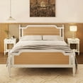 thumbnail image 1 of French Provincial Bed in Two Sizes & Colors with Rattan & Pine, 1 of 11