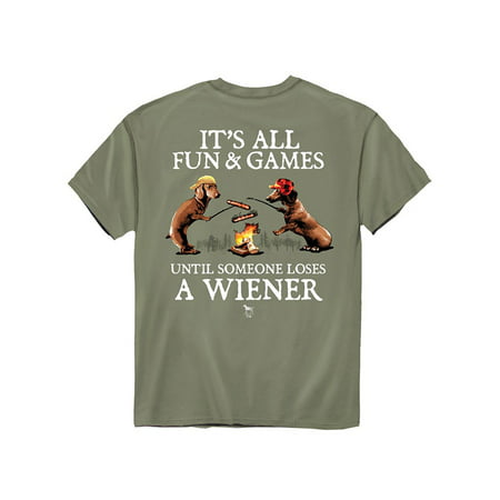 Fun and Games Olive-Colored Funny Novelty T-Shirt - Clever Gift Idea for Dog Lovers