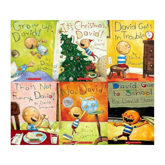 No, David! 6 Book Collection Set (David Gets in Trouble, David Goes to School, No, David!, Grow Up David! , That's Not Funny, David!, It's Christmas, David!)
