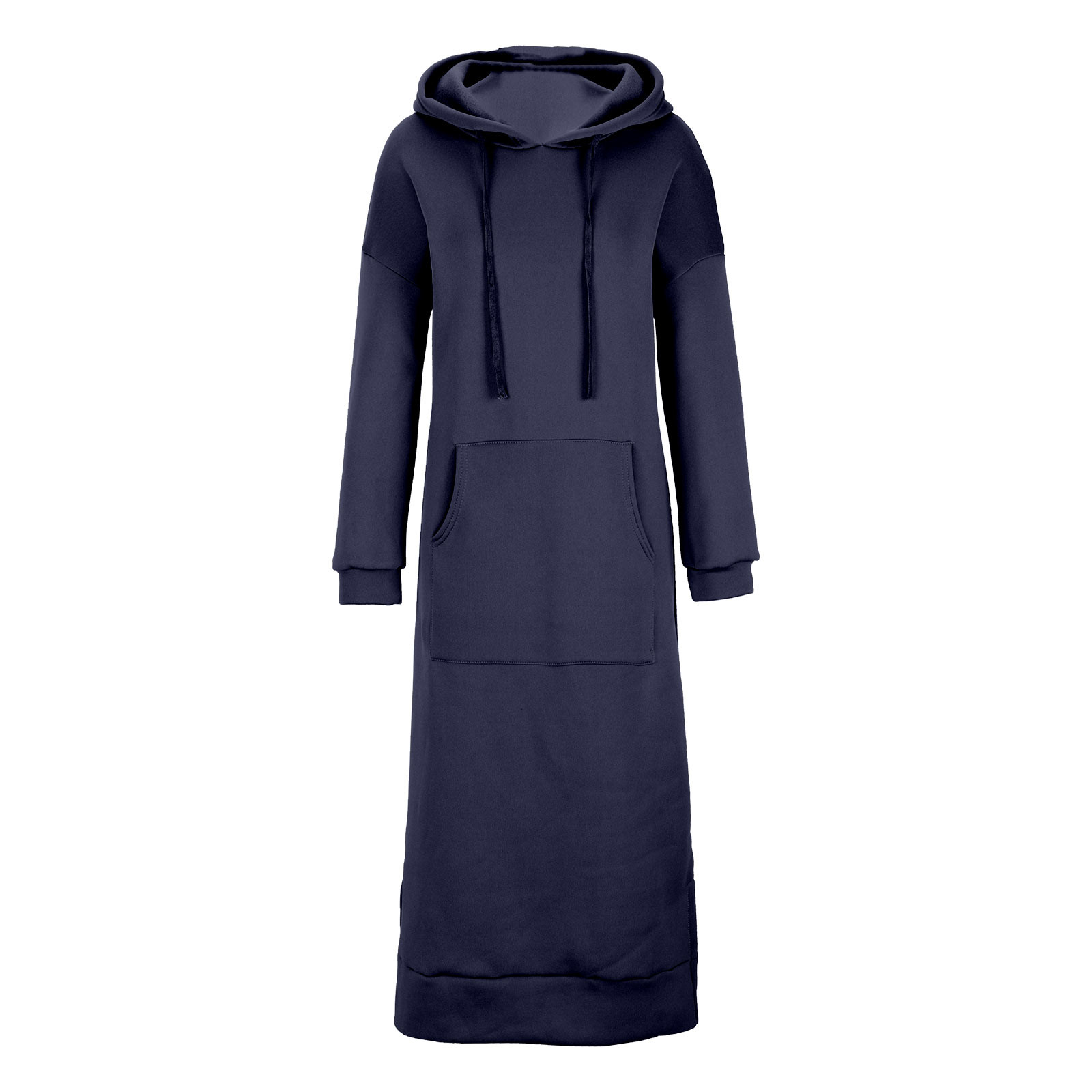 Jalioing Hooded Maxi Dress for Women Sweatshirt Long Dresses Plus Size Long Sleeve Split Hem Ladies Sundress Large Blue Walmart