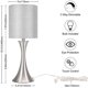 thumbnail image 5 of Lámpara de mesa con  táctil de 3 vías, lámpara de mesita de noche regulable con base de metal, moderna lámpara de mesita de noche elegante con pantalla gris, lámpara de mesa auxiliar simple, 5 of 10