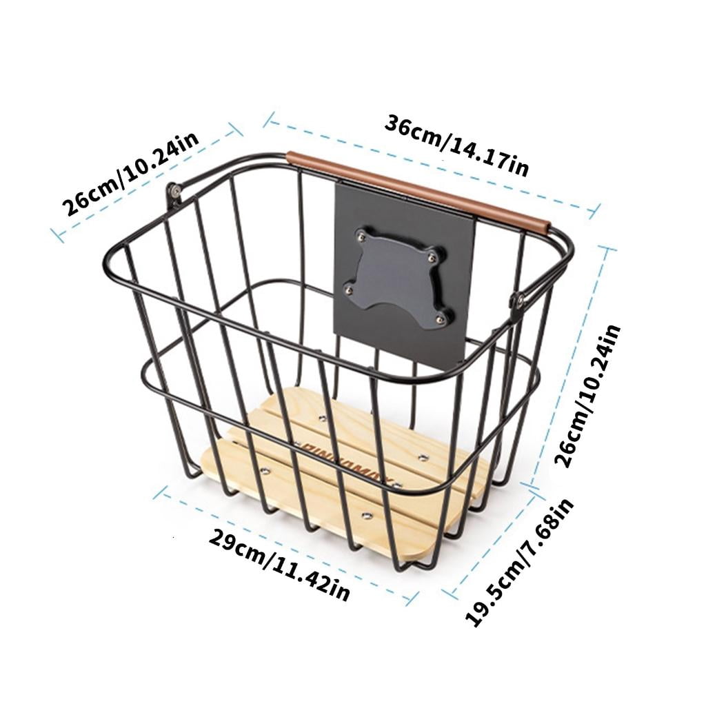 Yihuala Bike Basket Natural Wood and Recyclable Quickly Release Front Bike Basket for Green Lifestyles Enthusiasts