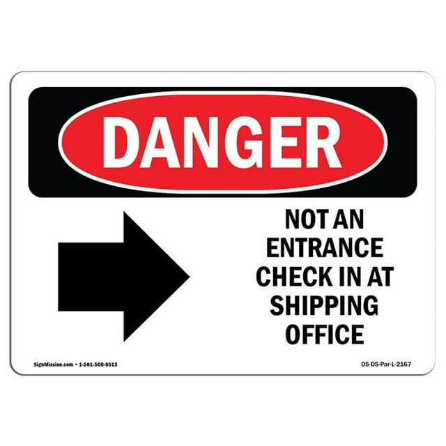 SignMission OS-DS-A-1218-L-2167 Signal de Danger OSHA de 12 x 18 Po - Pas de Contrôle d'Entrée