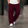 thumbnail image 2 of Glisme Men Trousers High Waist Straight Leg Loose Fit Solid Color Slacks Basic Clothes 2Xl, 2 of 8
