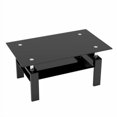 thumbnail image 5 of Rectangle Black Glass Coffee Table, Clear Coffee Table,Modern Side Center Tables for Living Room,Living Room Furniture, 5 of 5
