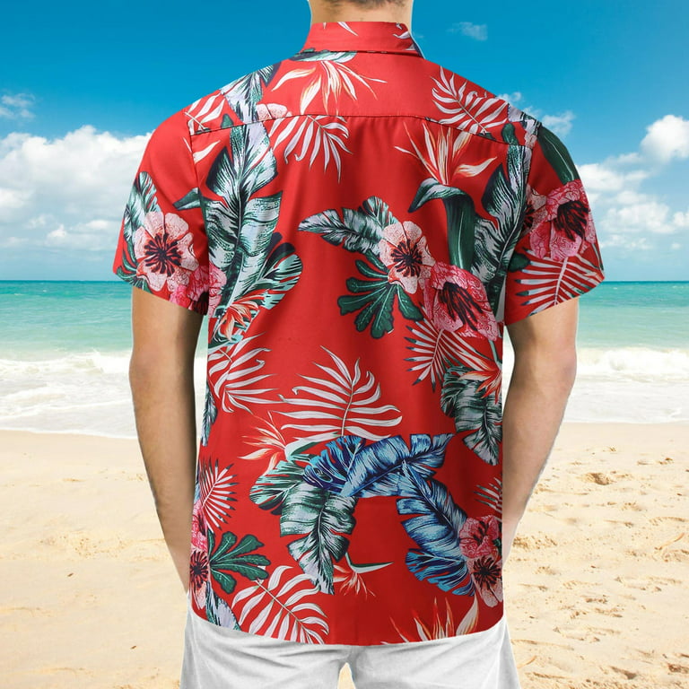 Amtdh Beach Shirts for Men Clearance Floral Print Lightweight Casual  Blouses Guys Cool Clothes Spring Summer 2024 Short Sleeve Lapel Soft  Fitting