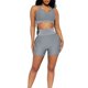 thumbnail image 2 of Gibobby Trajes de Entrenamiento para Mujer Conjunto de dos piezas de yoga de cintura alta para mujer, deportivo, casual, color sólido, chaleco(Gris,M), 2 of 4