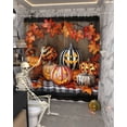thumbnail image 5 of Halloween Shower Curtain Set ，Waterproof Fabric Shower Curtains Retro Watercolor Yellow Pumpkin Maple Leaf Shower Curtains for Bathroom,Bathroom Decor 72"x72", 5 of 6
