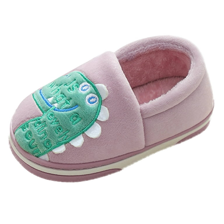 Vedolay Little Girl Fuzzy Slipper Dinosaur Indoor Shoes Boys Slippers Warm Dinosaur House Girls Slippers Size 3 - Walmart.com