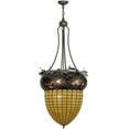 thumbnail image 6 of Meyda Tiffany 148471 Greenbriar Oak 3 Light 24" Wide Pendant - Pewter / Oil Rubbed Bronze, 6 of 7