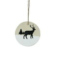 thumbnail image 4 of Northlight Winter Deer with Pine Trees on Wooden Disc Christmas Ornament - 3.75" - Beige, 4 of 4