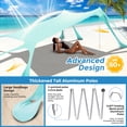 thumbnail image 4 of Toldo de playa VIONMI 3 x 3 m UPF50+ con sacos de arena y bastones, 4 of 7