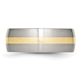 thumbnail image 3 of Chisel Stainless Steel with 14k Gold Inlay Brushed 8mm Band, 3 of 7