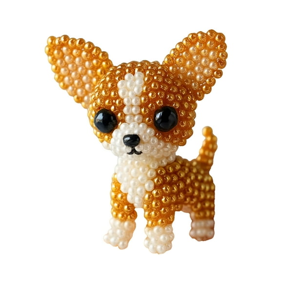 VANIDO Dog Bead Embroidery Kit C - Diy Pet Craft Embroidery Set,Beaded Supplies for Dog Designs,Hand Embroidery Kit for Crafts,Creative Dog-Themed Embroidery Supplies