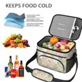 thumbnail image 5 of Lunch Box Pioneer Flower Floral Print Pattern Insulated Lunch Bag for Women Men,Medium Leakproof Lunchbox Cooler Bag Adjustable Strap,10 X 6.7 X 8 Inches, 5 of 6