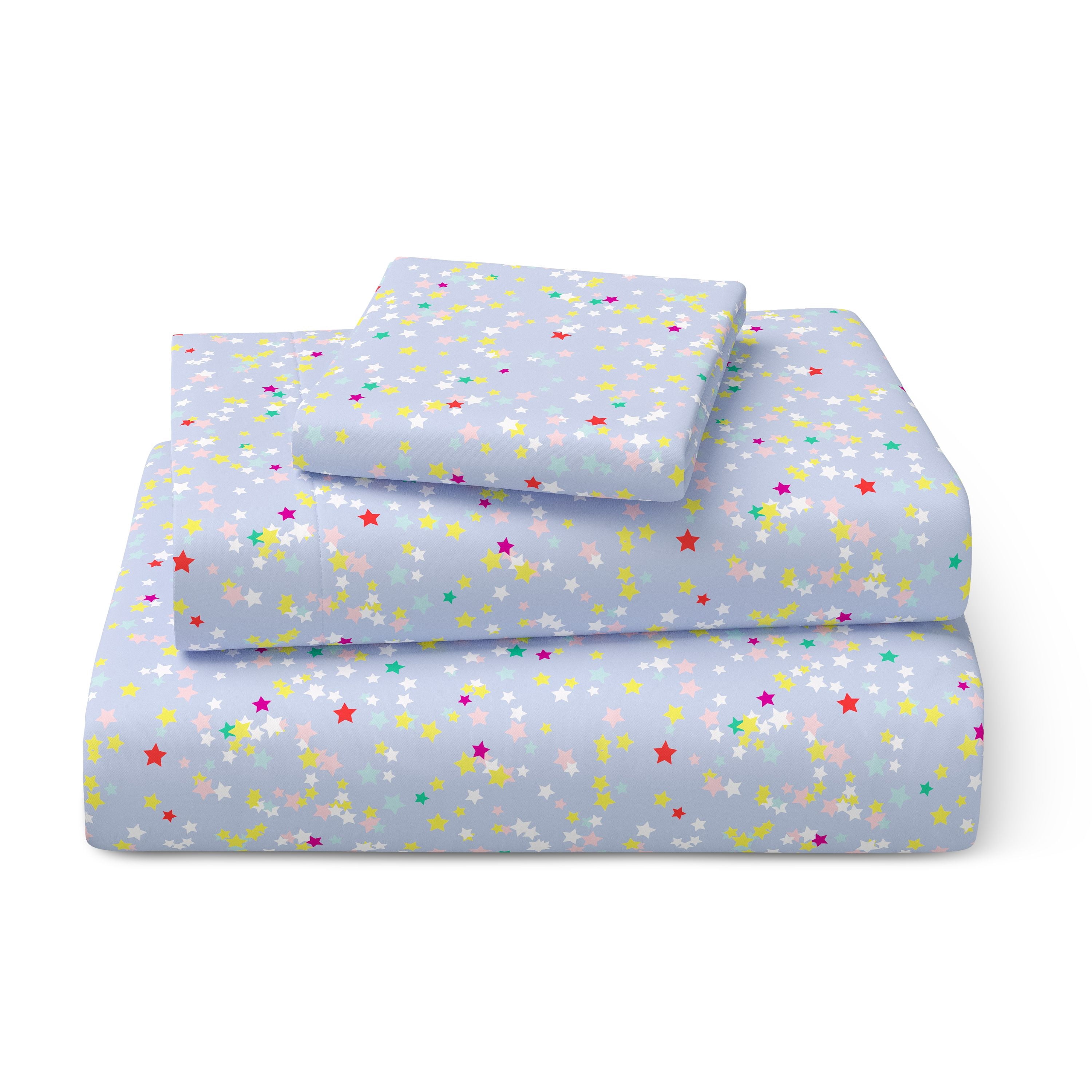 Mainstays Kids Microfiber Bed Sheet Set, Twin, Stars, 3 Pieces