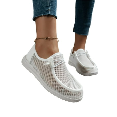 

Eloshman Women Lightweight Closed Toe Shoes Outdoor Cozy Breathable Hollow Out Flats