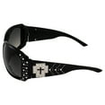 thumbnail image 4 of Rodeo Queen 4 Pairs of Motorcycle Sunglasses for Women Fashionable Foam-Padded Black Frame w/ Bling Rhinestones & Smoke Gradient Lenses, 4 of 5