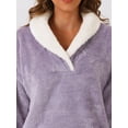 thumbnail image 5 of INSPIRE CHIC Women's Pajama Sets Fluffy Fleece Pullover Tops with Pants Winter Plush Warm Fuzzy Loungewear M Purple, 5 of 6