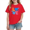 thumbnail image 2 of Blusas y camisas de manga corta con cuello redondo para niños y niñas, camisetas gráficas de manga corta, blusas con estampados bonitos para la temporada escolar., 2 of 9