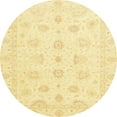 thumbnail image 1 of Ahgly Company Machine Washable Indoor Round Abstract Sun Yellow Area Rugs, 7' Round, 1 of 7