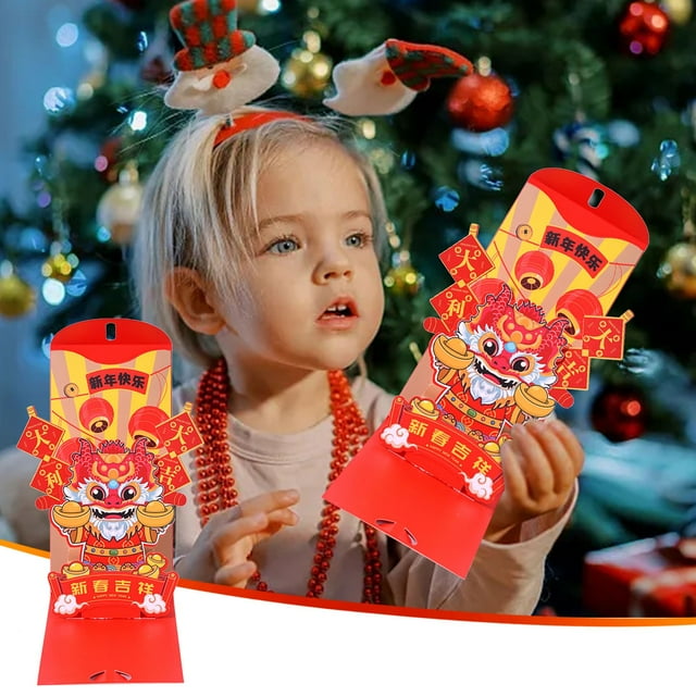 Rewenti Year Fabric Art Spring Festival New Year Children's New Year Red Envelope Bags Squeezing Sounds