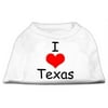 I Love Texas Screen Print Shirts White Lg (14)
