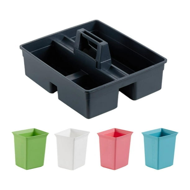 Cesta de transporte para suministros de limpieza con asa, caja de almacenamiento para herramientas de limpieza, organizador para hogar, oficina L
