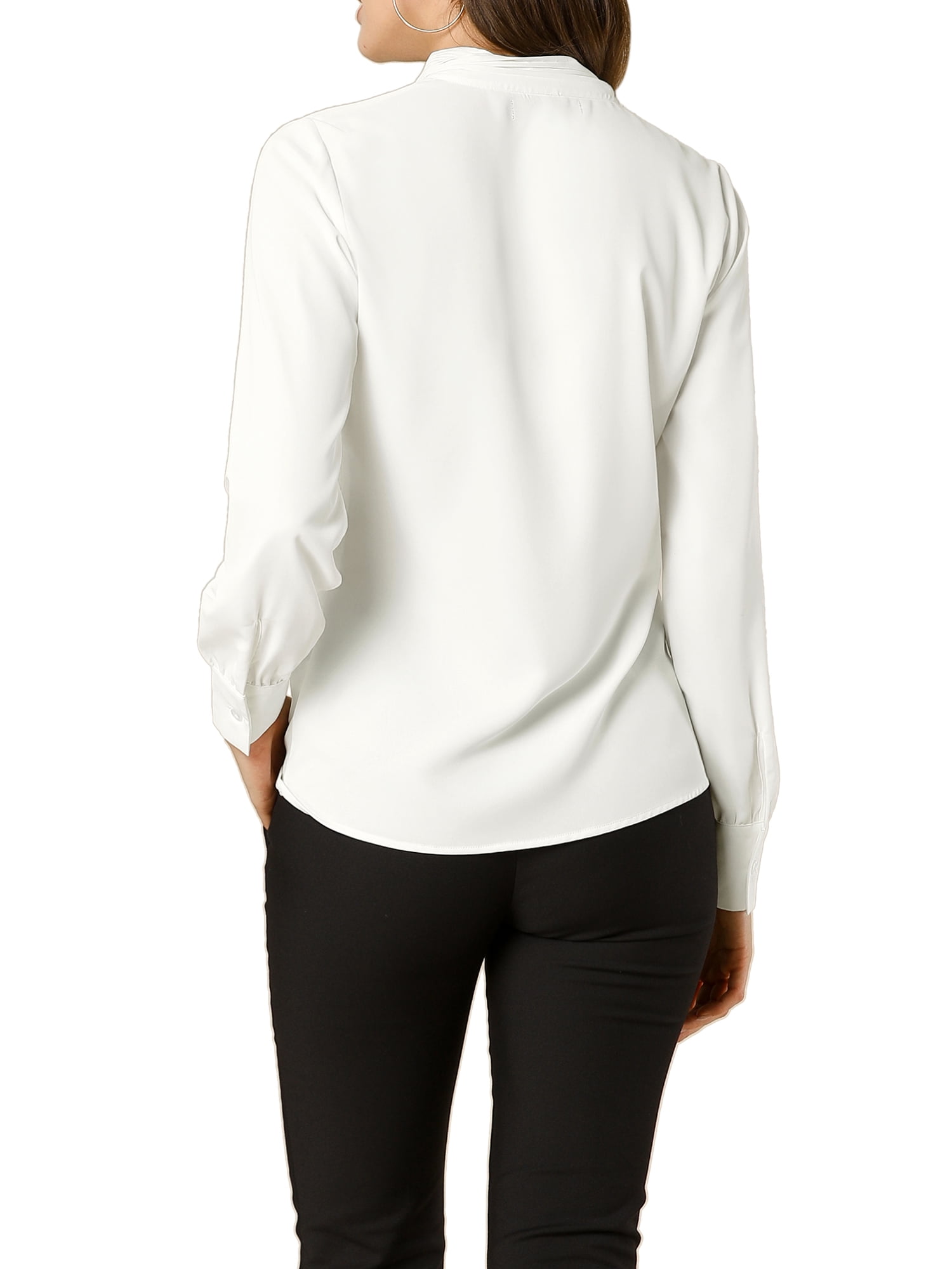 DARING DIVA Work Office Blouse Pleated Top Shirt S White