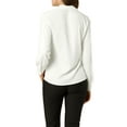 thumbnail image 3 of DARING DIVA Work Office Blouse Pleated Top Shirt M White, 3 of 6
