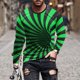 thumbnail image 1 of Blusas y camisas de manga larga con cuello redondo para hombre, blusa informal de manga larga con cuello redondo y estampado de rayas, blusa de poliéster para hombre, 1 of 4