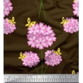 thumbnail image 1 of Soimoi Brown Polyester Crepe Fabric Insect & Floral Artistic Print Fabric by The Yard 42 Inch Wide, 1 of 1