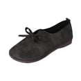 thumbnail image 2 of IEMIEMIEM Women's Vintage Distressed Bow Tie Flats Casual Slip On Loafers Comfortable Soft Sole Walking Shoes Black 7 Wide, 2 of 7