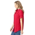 thumbnail image 3 of Woman Within Plus Size Petite Short-Sleeve Button-Down Cotton Seersucker Shirt, 3 of 6