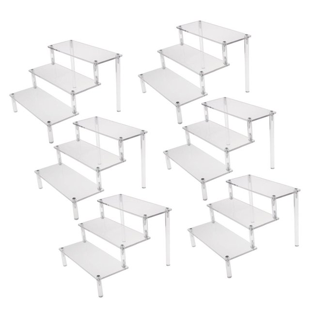 6 Piezas De Acrílico 3 Niveles De Soporte De Exhibición Estante Extraíble Para De Acción