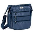 ORGANIZZI Extra Large Crossbody Bag RFID Blocking Shoulder Bag Day Pack Purse Navy