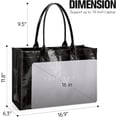 thumbnail image 2 of PVC Tote Bag for Women - Kraft Paper Work Handbags Purses with Top Handle（Black）, 2 of 13
