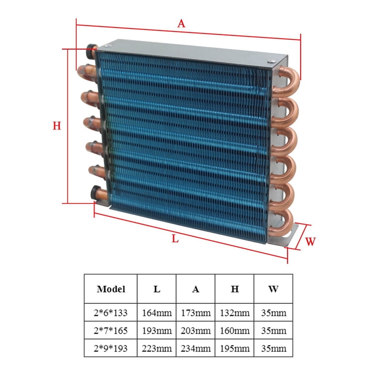 Mini condenser Water Cooling Radiator evaporator heat exchanger with 7MM  Copper tube - Walmart.com