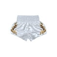 thumbnail image 3 of Rswnyirn Kids Boys Muay Thai Shorts Boxing Shorts Boxer Training Trunks Satin Kickboxing Shorts White 8-12, 3 of 3